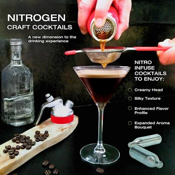 Mixology 바텐더 키트, 0.5L 알루미늄 칵테일 메이커 기계, 빠른 알코올 주입기 바텐더 키트, 바텐더 홈용 바 키트