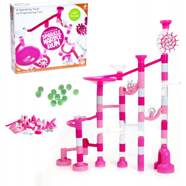 MindWare Marble Run 스파클 빌더 세트 차세대 Marble Maze Kids Toys - STEM Marble Run - 6세 이상 권장 - 소녀와 소년을 위한 교육용 선물