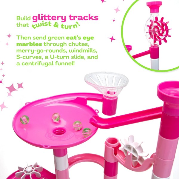 MindWare Marble Run 스파클 빌더 세트 차세대 Marble Maze Kids Toys - STEM Marble Run - 6세 이상 권장 - 소녀와 소년을 위한 교육용 선물