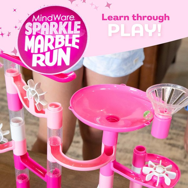 MindWare Marble Run 스파클 빌더 세트 차세대 Marble Maze Kids Toys - STEM Marble Run - 6세 이상 권장 - 소녀와 소년을 위한 교육용 선물