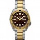 SEIKO SRPK24,남성 스포츠,GMT,기계식,오토매틱,스테인레스,투톤,브라운 다이얼,100m WR