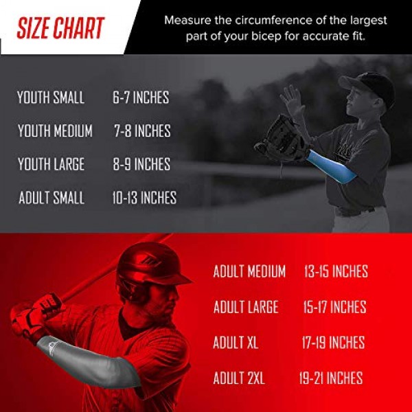 Bucwild 스포츠 압축 팔 슬리브 - 청소년 및 성인 사이즈 - 야구 축구 농구 스포츠(팔 슬리브 1개)