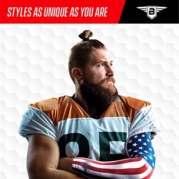 Bucwild 스포츠 압축 팔 슬리브 - 청소년 및 성인 사이즈 - 야구 축구 농구 스포츠(팔 슬리브 1개)