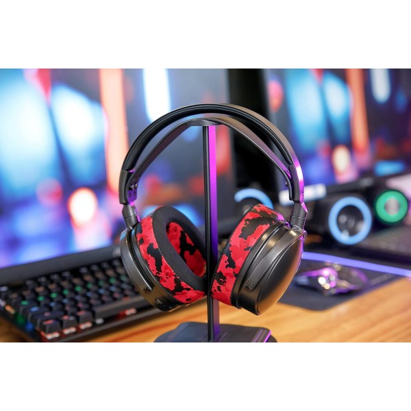 WC FreeZe Maxwell - Wicked Cushions의 Audeze Maxwell 헤드폰과 호환되는 냉각 젤 이어패드 - 에픽 게임 세션을 위한 향상된 편안함, 내구성 및 두께 | 레드 카모