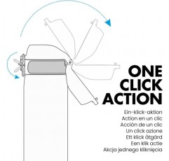 ion8 누출 방지 슬림 물병, 스테인리스 스틸, 플라밍고, 600ml 20oz