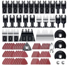 96 팩 진동 톱날, CONNOO 진동 공구 블레이드 사포가 포함된 액세서리, 목재 금속 플라스틱용 멀티툴 바이메탈 블레이드 퀵 릴리스 Dewalt, Makita, Ryobi, Rockwell