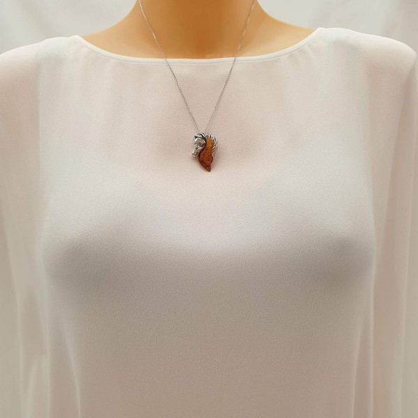 Kiara 주얼리 925 스털링 실버 말 머리 펜던트 목걸이 18