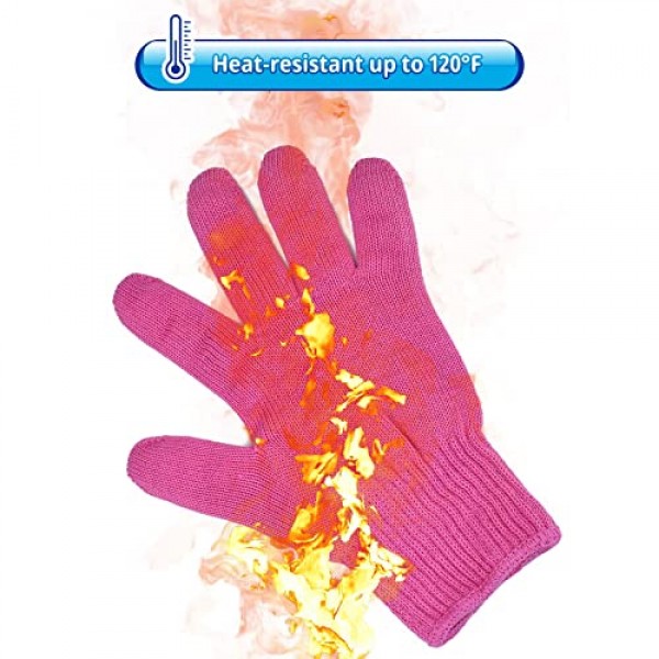FOHOLA 헤어 스타일링용 전문 내열 장갑, 내열 장갑, 컬링 완드용 열 보호 장갑