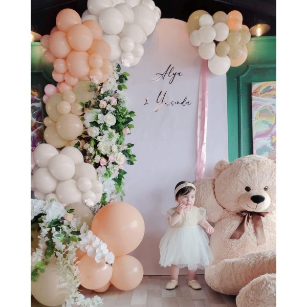 CHMMY 풍선 화환 핑크 베이지 121PCS 풍선 화환 결혼식, 생일 파티 장식, 베이비 샤워, 성별 공개 파티 배경 장식, 약혼, Boho 파티 장식