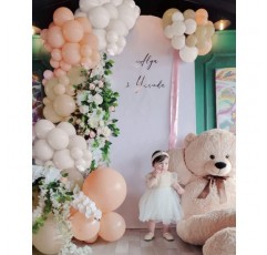 CHMMY 풍선 화환 핑크 베이지 121PCS 풍선 화환 결혼식, 생일 파티 장식, 베이비 샤워, 성별 공개 파티 배경 장식, 약혼, Boho 파티 장식