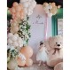 CHMMY 풍선 화환 핑크 베이지 121PCS 풍선 화환 결혼식, 생일 파티 장식, 베이비 샤워, 성별 공개 파티 배경 장식, 약혼, Boho 파티 장식