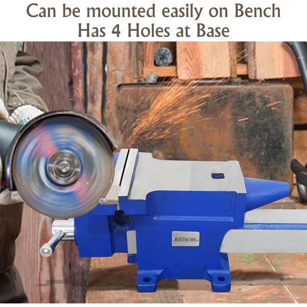 BOLTWORK Vice Bench Vice and Anvil Engineer's 2 in 1 Combo Vice with Anvil 6