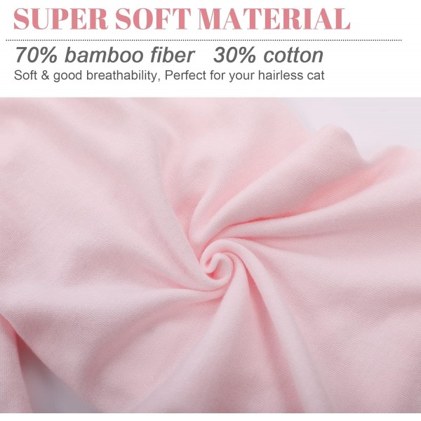 Hjumarayan Sphynx 고양이 옷 여름 털이 없는 고양이 옷, 면 고양이 의상, 통기성 고양이 옷 고양이 잠옷 Sphynx, Cornish Rex, Devon Rex, Peterbalg(Pink,XS) XS(2-3lbs) 핑크