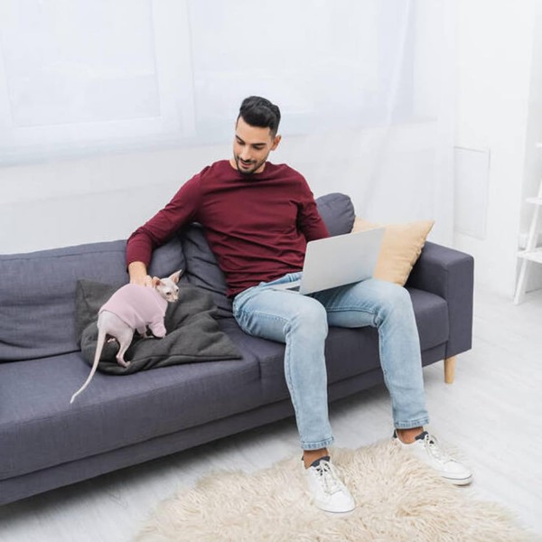 Hjumarayan Sphynx 고양이 옷 여름 털이 없는 고양이 옷, 면 고양이 의상, 통기성 고양이 옷 고양이 잠옷 Sphynx, Cornish Rex, Devon Rex, Peterbalg(Pink,XS) XS(2-3lbs) 핑크