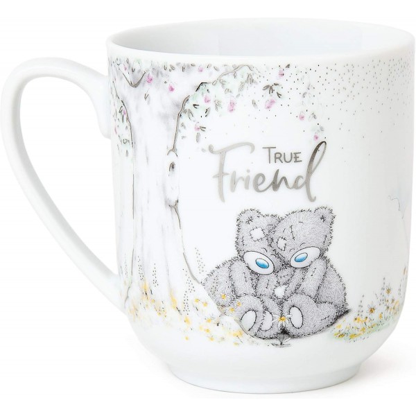 Me to You AGM01045 Me to You True Friend Gift Boxed Tatty Teddy Mug, Ceramic & UK Greetings Friend Birthday Card - 그녀를 위한 생일 카드 - Pretty Gold Heart Design, 529393-0-1 + 생일 카드