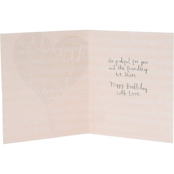 Me to You AGM01045 Me to You True Friend Gift Boxed Tatty Teddy Mug, Ceramic & UK Greetings Friend Birthday Card - 그녀를 위한 생일 카드 - Pretty Gold Heart Design, 529393-0-1 + 생일 카드