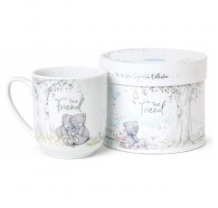 Me to You AGM01045 Me to You True Friend Gift Boxed Tatty Teddy Mug, Ceramic & UK Greetings Friend Birthday Card - 그녀를 위한 생일 카드 - Pretty Gold Heart Design, 529393-0-1 + 생일 카드