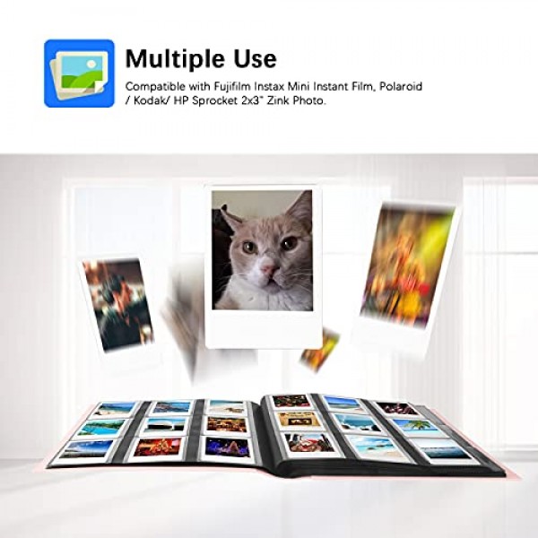 Fujifilm Instax Mini 카메라, 폴라로이드 카메라용 432 포켓 사진 앨범, Fujifilm Instax Mini 11 90 70 9 8+ 8 LiPlay 즉석 카메라, Polaroid Snap SnapTouch PIC-300 Z2300 즉석 카메라(핑크)