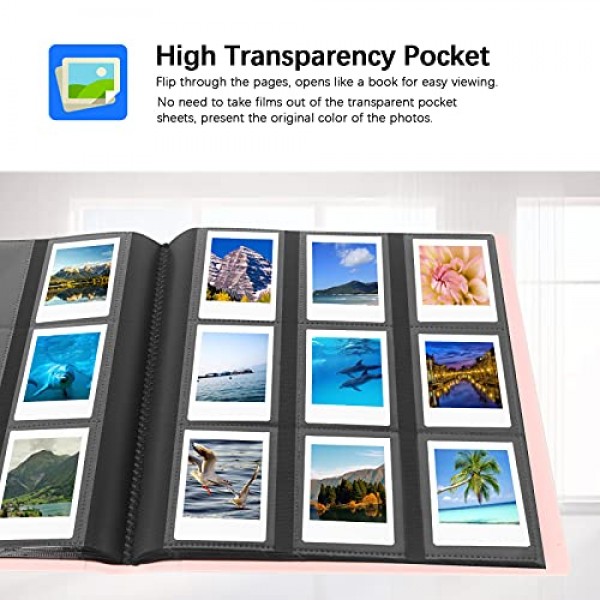 Fujifilm Instax Mini 카메라, 폴라로이드 카메라용 432 포켓 사진 앨범, Fujifilm Instax Mini 11 90 70 9 8+ 8 LiPlay 즉석 카메라, Polaroid Snap SnapTouch PIC-300 Z2300 즉석 카메라(핑크)