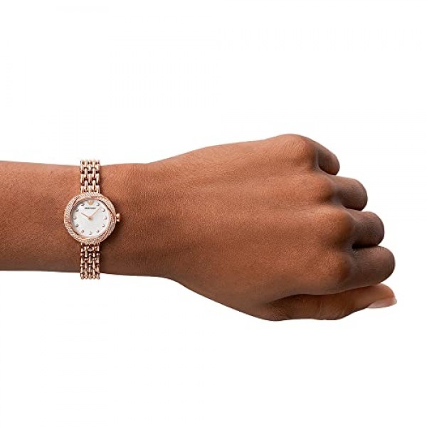 엠포리오 아르마니 AR11474 스트랩이 있는 여성용 쿼츠 2핸드 시계, 로즈 골드, 미수라 유니카, 브레이슬릿