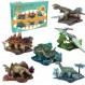 3D 공룡 퍼즐 세트, 6 팩 Stegosaurus, Tyrannosaurus Rex, Stegosaurus, Diplodocus, Plesiosaur, Triceratops, Pterosaur, 소년 선물 연령 7 8 9 용 모델 키트 용 197 Pcs 퍼즐