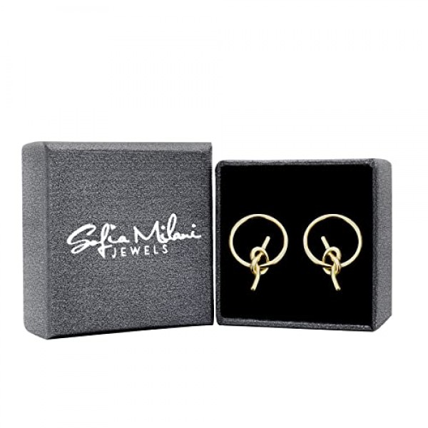 SOFIA MILANI - 여성용 925 실버 귀걸이 - 서클 하트 스터드 귀걸이