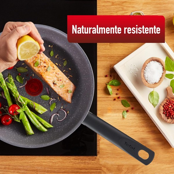Tefal Natural On Induction G2801902 Wokpfanne, antihaftbeschichtet, 28 cm, Gris Lavinia