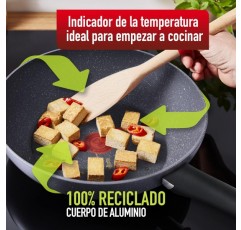 Tefal Natural On Induction G2801902 Wokpfanne, antihaftbeschichtet, 28 cm, Gris Lavinia