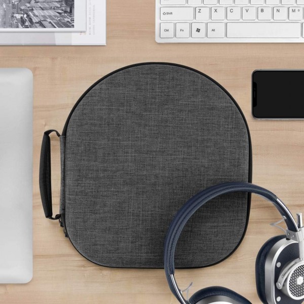 마스터 및 다이나믹과 호환되는 GEEKRIA 쉴드 헤드폰 케이스 MW75 MH40 MW65 MW60 MW50+ MG20 무선 케이스 교체용 하드 쉘 케이블 보관용 휴대용 케이스(다크 그레이)