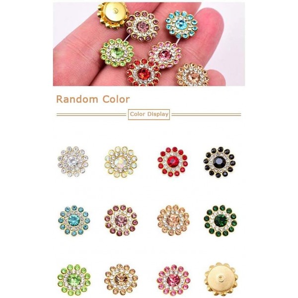 Primst 200pcs 라인 석 단추 라인 석 꽃 바느질 단추 DIY 의류 신발 가방 귀걸이에 대 한 소켓 14MM와 꽃 모양 라인 석 공예