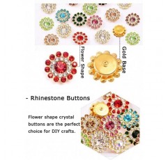 Primst 200pcs 라인 석 단추 라인 석 꽃 바느질 단추 DIY 의류 신발 가방 귀걸이에 대 한 소켓 14MM와 꽃 모양 라인 석 공예