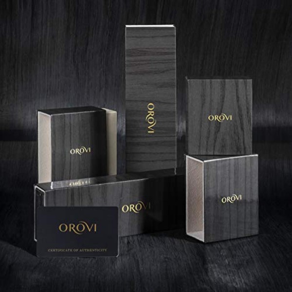 Orovi Jewelry 여성용 라운드 솔리테어 스터드 이어링, 베젤 세팅에 천연 브릴리언트 컷 다이아몬드 0.15CT 2개 화이트 골드/옐로우 골드 9캐럿(375) 골드로 제작된 시대를 초
