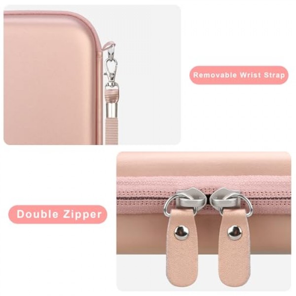 KODAK Step/Kodak Step 슬림 인스턴트 모바일 포토 미니 프린터용 Canboc 휴대용 케이스, 인화지와 USB 케이블에 맞는 메쉬 포켓, 로즈 골드(케이스만)