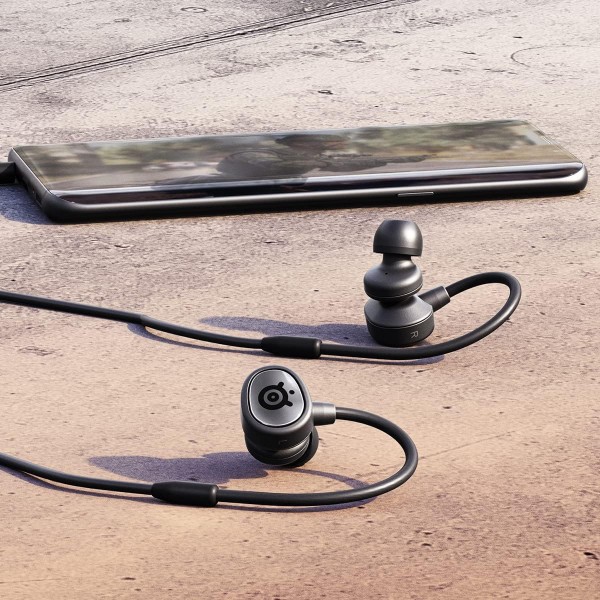 SteelSeries Tusq - 모바일 게임용 인이어 게임용 헤드셋 - 통합 및 분리형 붐 마이크 옵션 - 인체공학적 붐 디자인 Tusq Mobile Wired Black