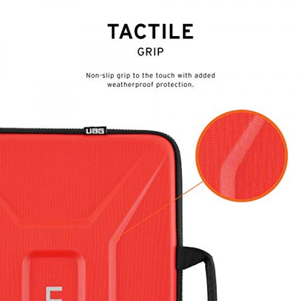 URBAN ARMOR GEAR UAG 15인치 컴퓨터용 운반 손잡이가 있는 대형 슬리브 [Magma] 견고한 촉각 그립 비바람에 견디는 보호용 슬림 보안 노트북/태블릿 슬리브