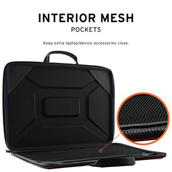 URBAN ARMOR GEAR UAG 15인치 컴퓨터용 운반 손잡이가 있는 대형 슬리브 [Magma] 견고한 촉각 그립 비바람에 견디는 보호용 슬림 보안 노트북/태블릿 슬리브