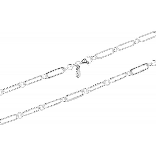 LeCalla Links 십대 여성과 남성을 위한 스털링 실버 이탈리아 종이 클립 체인 목걸이 18, 20, 24, 36 인치 24.0 인치