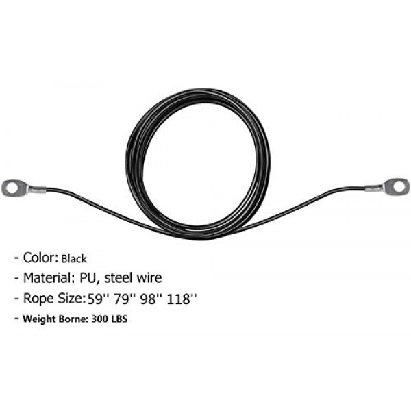 피트니스 풀리 케이블, 교체 케이블 기계 액세서리, 체육관 용 케이블 풀리 부착물 - 홈 체육관 케이블 용 두꺼운 5mm (0.2 인치) 헤비 듀티 스틸 와이어 로프