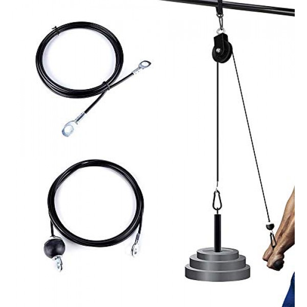 피트니스 풀리 케이블, 교체 케이블 기계 액세서리, 체육관 용 케이블 풀리 부착물 - 홈 체육관 케이블 용 두꺼운 5mm (0.2 인치) 헤비 듀티 스틸 와이어 로프