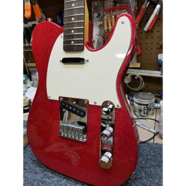 Strat Tele 6 현 기타 용 니켈 나사가있는 6 개의 스테인레스 스틸 기타 안장 브리지 안장 10.5mm Dopro 팩