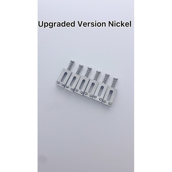 Strat Tele 6 현 기타 용 니켈 나사가있는 6 개의 스테인레스 스틸 기타 안장 브리지 안장 10.5mm Dopro 팩