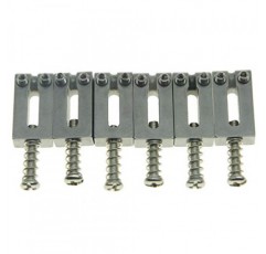 Strat Tele 6 현 기타 용 니켈 나사가있는 6 개의 스테인레스 스틸 기타 안장 브리지 안장 10.5mm Dopro 팩