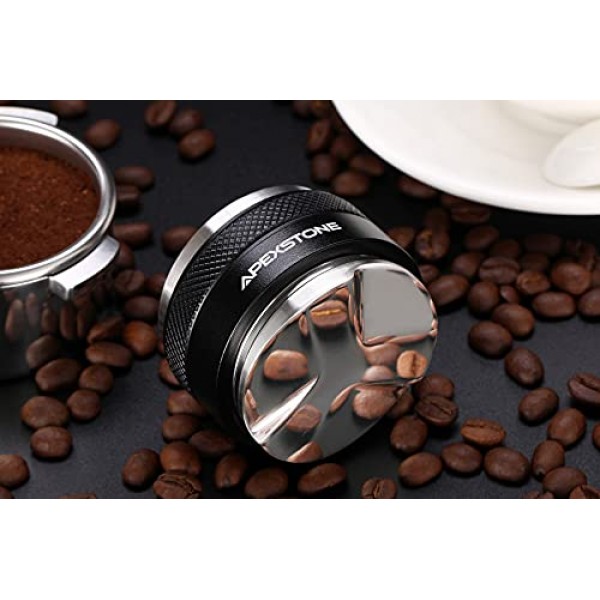 Apexstone 53mm 커피 분배기 및 탬퍼, 53mm 커피 분배기 및 핸드 탬퍼, 54mm Breville Portafilter용 듀얼 헤드 커피 레벨러, 조절 가능한 깊이