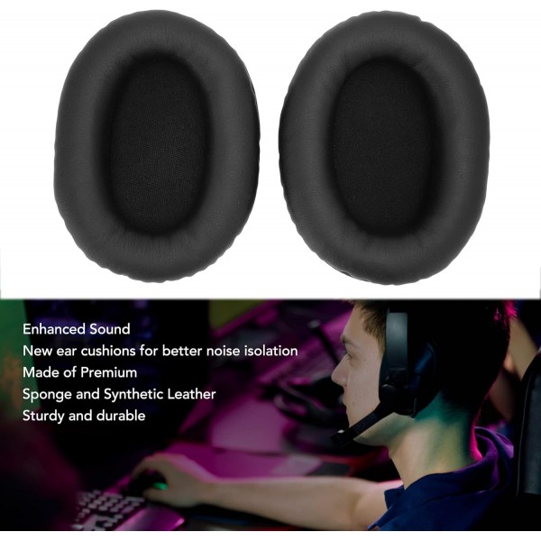 Goshyda 헤드폰 이어 패드 교체 인조 가죽 스폰지 소재 Kingston HyperX Cloud Flight 무선 게임용 헤드셋 용 소프트 헤드셋 이어 패드