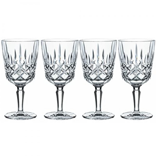 Nachtmann Noblesse Collection 7.4인치 칵테일 및 와인 잔, 고급 크리스탈 유리로 제작, 화이트 또는 레드 와인 잔, 12.5온스, 식기세척기 사용 가능, 4개 세트