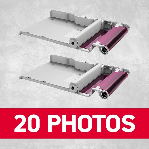 AGFA PHOTO 카트리지 및 용지 20장 5.4 x 8.6 cm AMC20 AGFA Photo Realipix Mini S, Realipix Mini P, Kodak Mini Printer 2, Kodak Mini Shot과 호환 가능