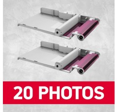 AGFA PHOTO 카트리지 및 용지 20장 5.4 x 8.6 cm AMC20 AGFA Photo Realipix Mini S, Realipix Mini P, Kodak Mini Printer 2, Kodak Mini Shot과 호환 가능