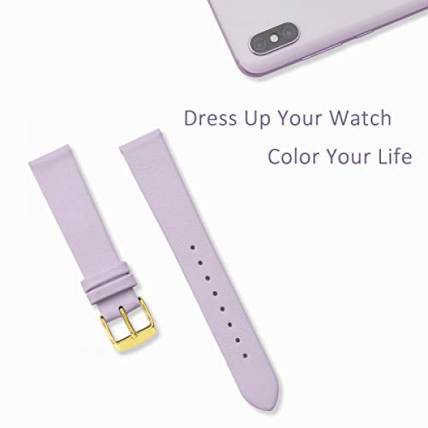 WOCCI 우아한 시계 밴드, 남성용 및 여성용 정품 가죽 교체 스트랩, 밴드 폭 8mm 10mm 12mm 14mm 16mm 18mm 20mm