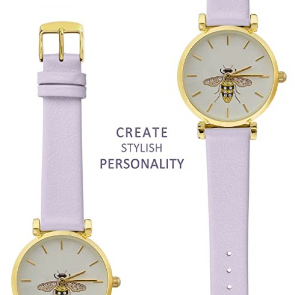 WOCCI 우아한 시계 밴드, 남성용 및 여성용 정품 가죽 교체 스트랩, 밴드 폭 8mm 10mm 12mm 14mm 16mm 18mm 20mm