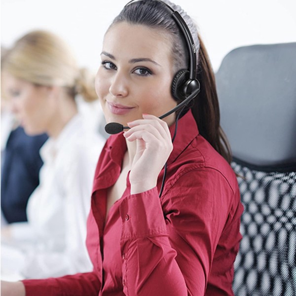 마이크 잡음 제거 기능이 있는 Mairdi 전화 헤드셋, RJ11이 있는 듀오 사무실 콜 센터 헤드폰 및 Yealink Grandstream 유선 전화 및 휴대폰 PC 노트북 태블릿 Duo 510DSA용 3.5mm 잭